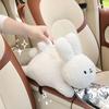 Car Hanging Tissue Box Set - Cute Rabbit & Cat Plush Design, Black/White Options, Soft Stuffed Car Back Seat Tissue Holder