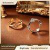 2026 Lightweight Luxury Diamond Four-Pointed Star Ring: High-End, Fashionable, Adjustable Open Design