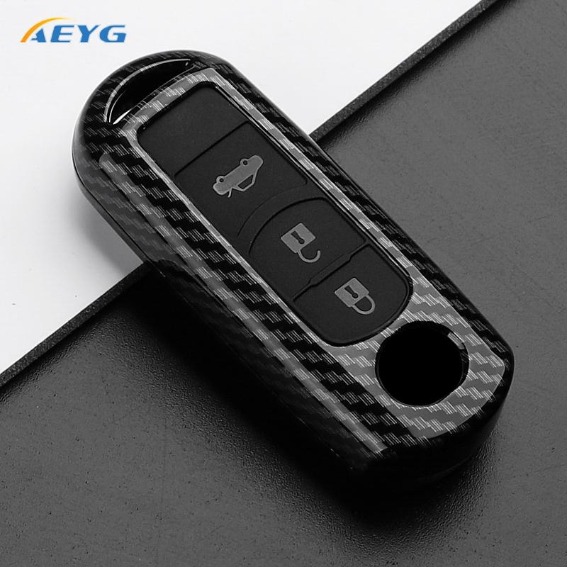 ABS Carbon Fiber Car Key Case Cover For Mazda 2 3 5 6 BL BM GJ Atenza Axela Demio CX-3 CX3 CX-5 CX5 CX7 CX-9 CX8 keychain