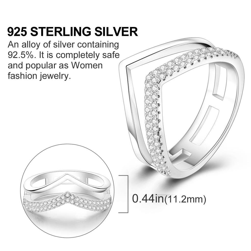 Women Rings 925 Silver Luxury Stackable Ring Original Design Zircon Finger Rings High Quality Wedding Jewelry Gift