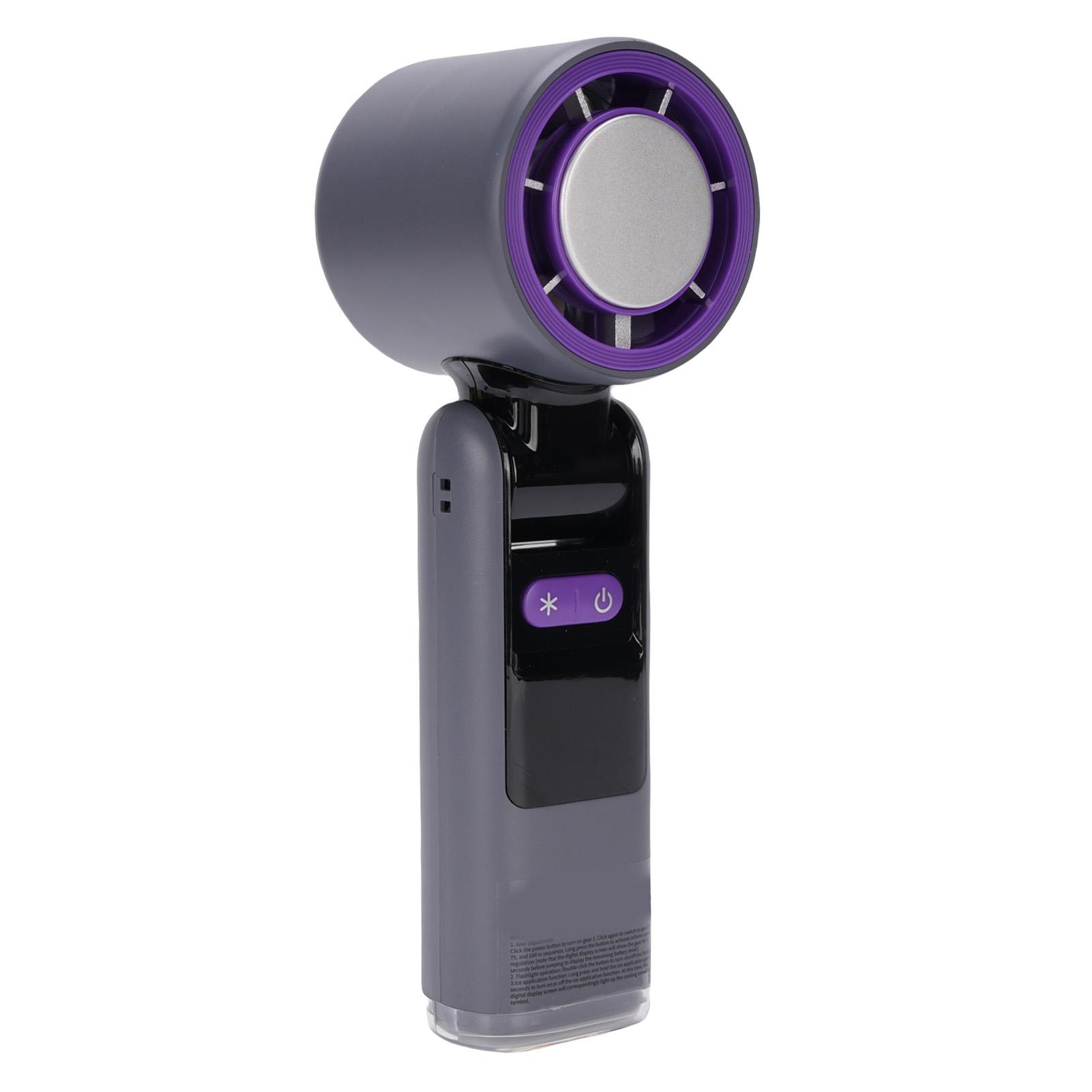 

Ice Cooling Handheld Fan Rechargeable LED Digital Display 100 Speed Foldable Hand Turbine Fan with