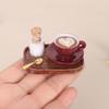 Miniature English Afternoon Coffee Cup Accessories Pretend Play Dollhouses Furniture 3 Set