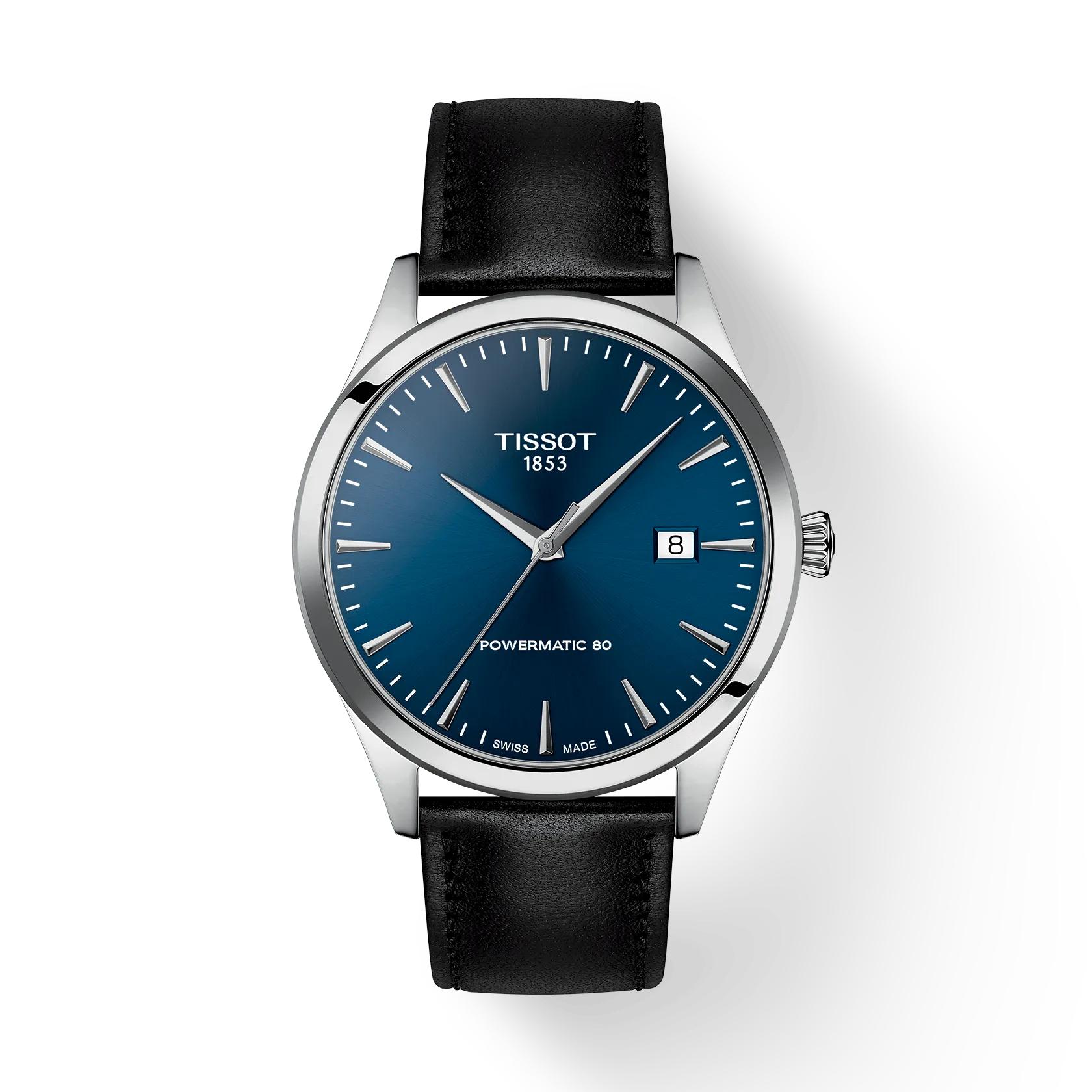 Tissot Leather Strap blue Dial Men s Fashion Watch T158.407.16.041.00 синий