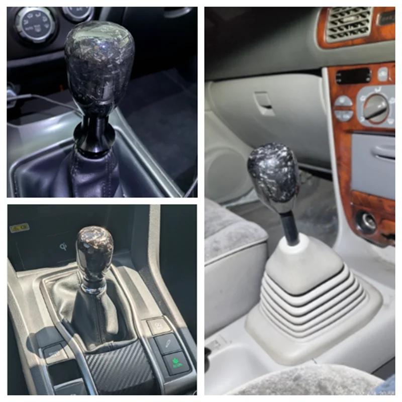 RASTP-Car Gear Shift Knob Forged Pattern Carbon Fiber Manual Transmission Shift Head for Most Car Decorations  Accessories