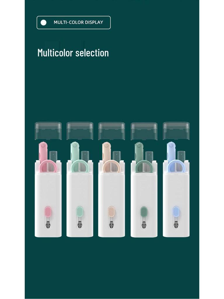 Q6E7 7-in-1 Multifunctional Cleaning Tool Set: Keyboard, Earphone, and Phone Dust Remover.