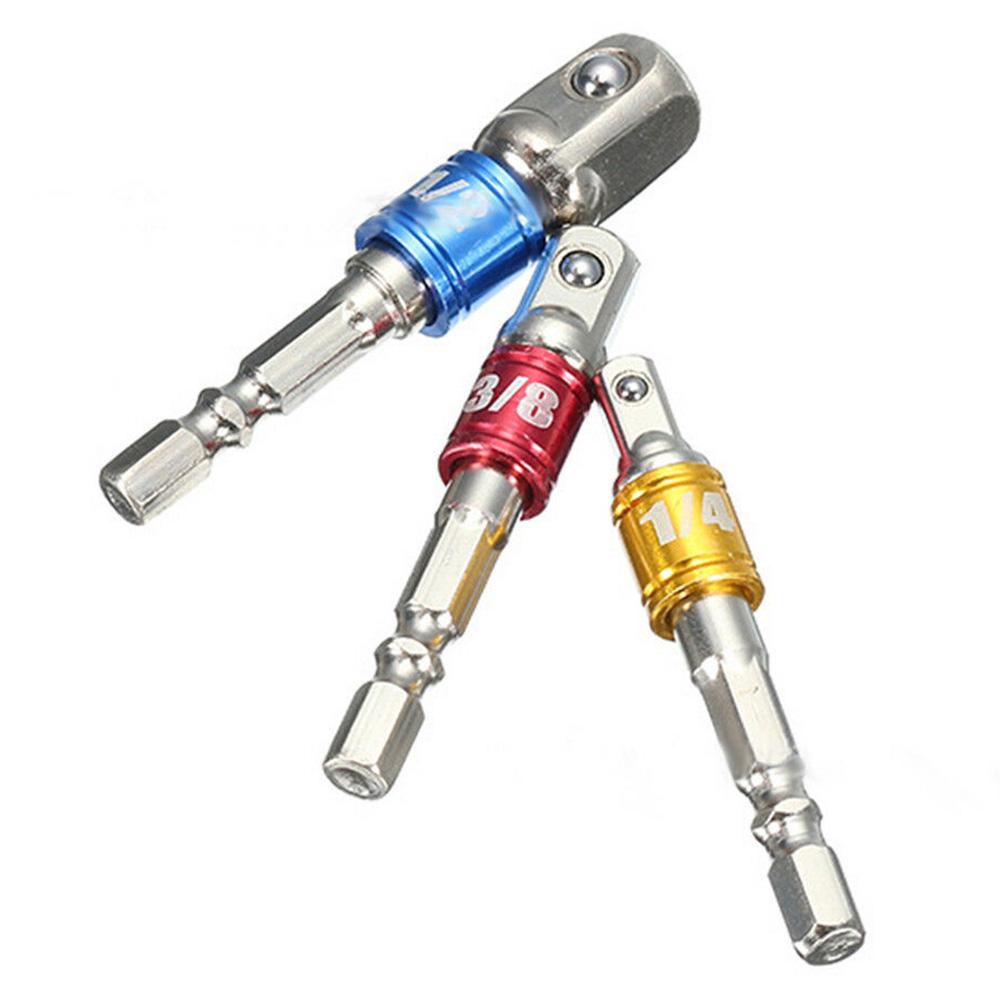 3Pcs/Set Hex Drill Bit Socket Adapter Drive Electric Impact Driver 3 Size