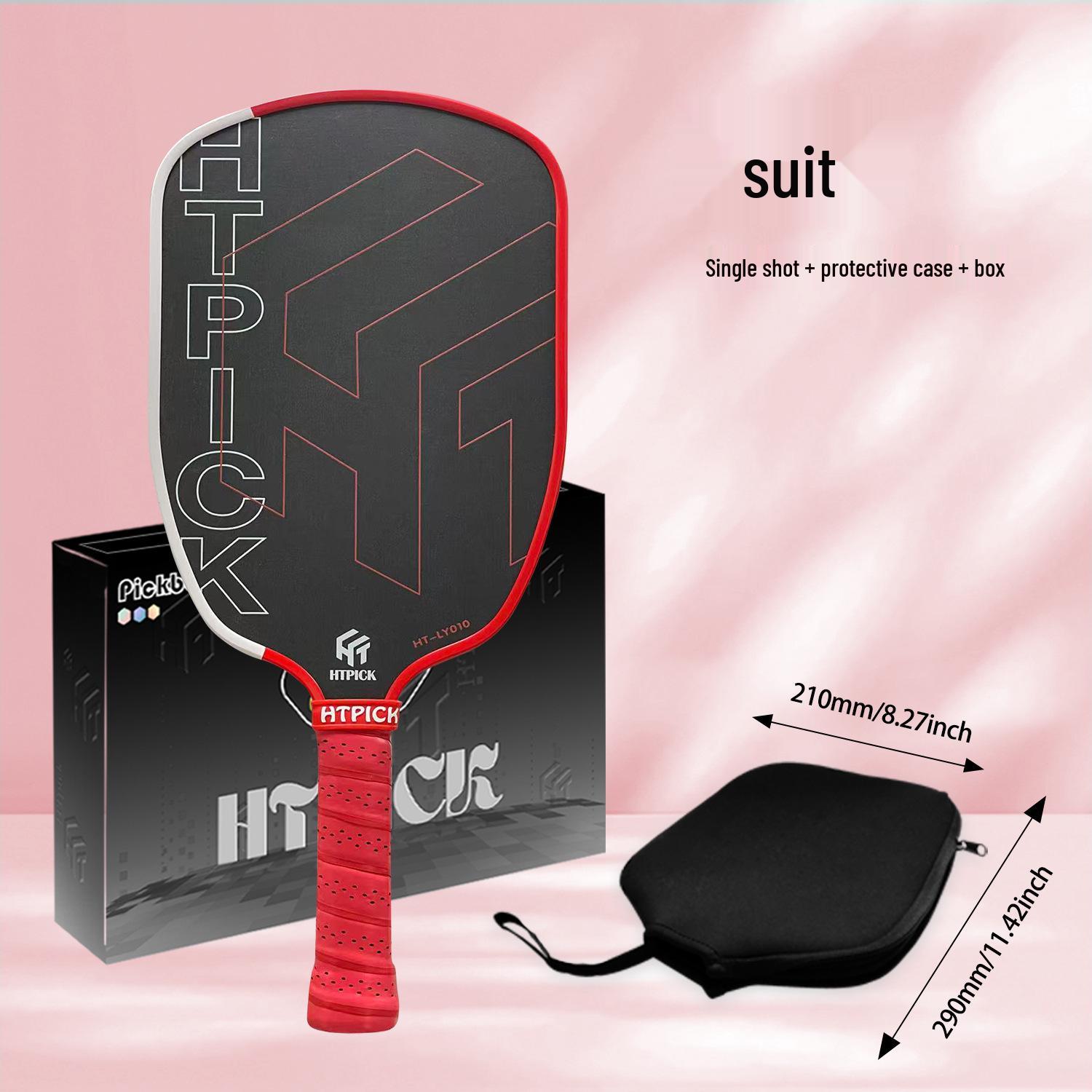 HTPICK Professional Carbon Fiber T700 Pickleball Paddle Set красный