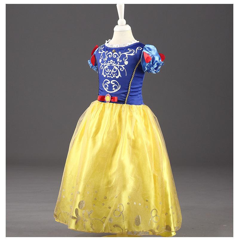 Kostým letních šatů pro dívky s motivem Ledového království 2024 - Krátký rukáv na halloweenské vystoupení