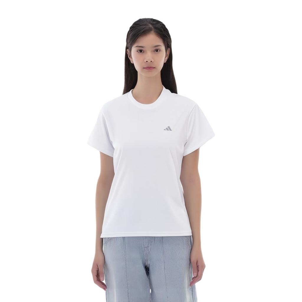 Adidas T Shirts Women's White Crew Neck Moderate Straight Fit HZ0112