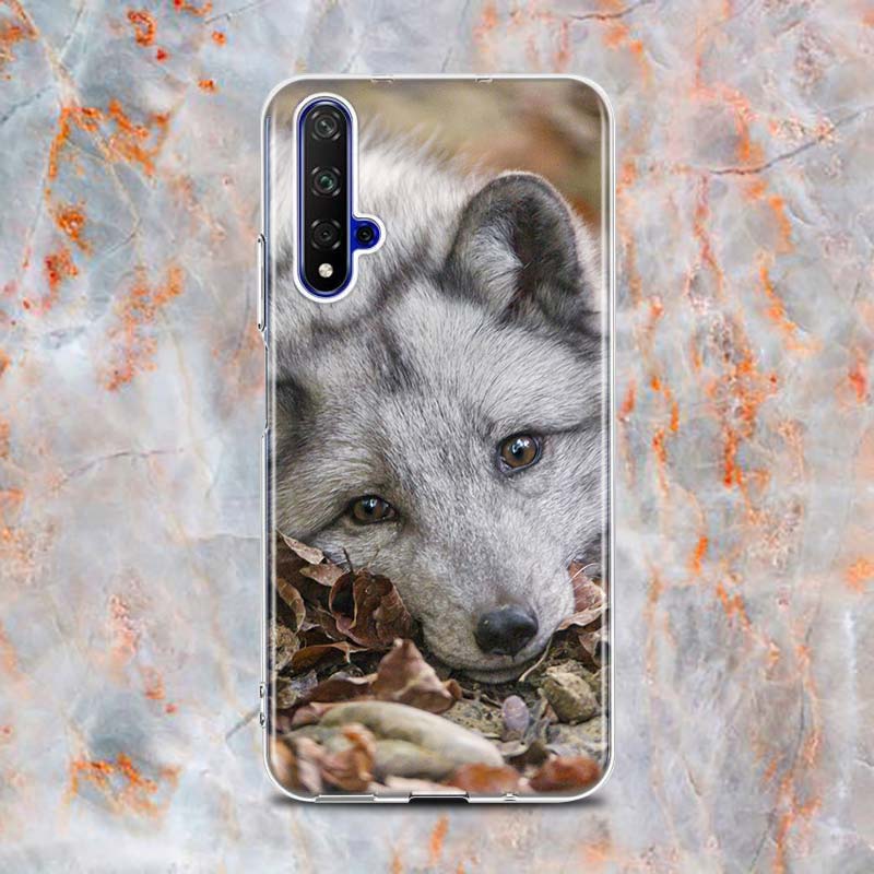 Roztomilý silikonový kryt na telefon polární liška pro Honor 20 20S 20E 8 8A Prime 8X MAX 8C 8S 7A 7C 7S Pro