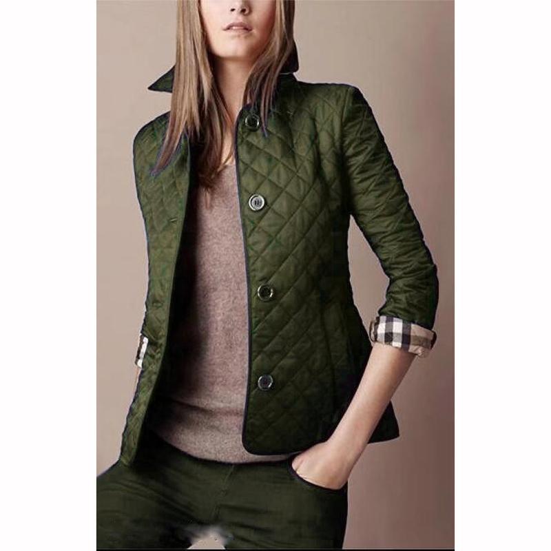 Quilted Coat Winter Jacket Women Turn Down Collar Jackets Women Elegance Office Lady Single Breasted Warmth Streetwear