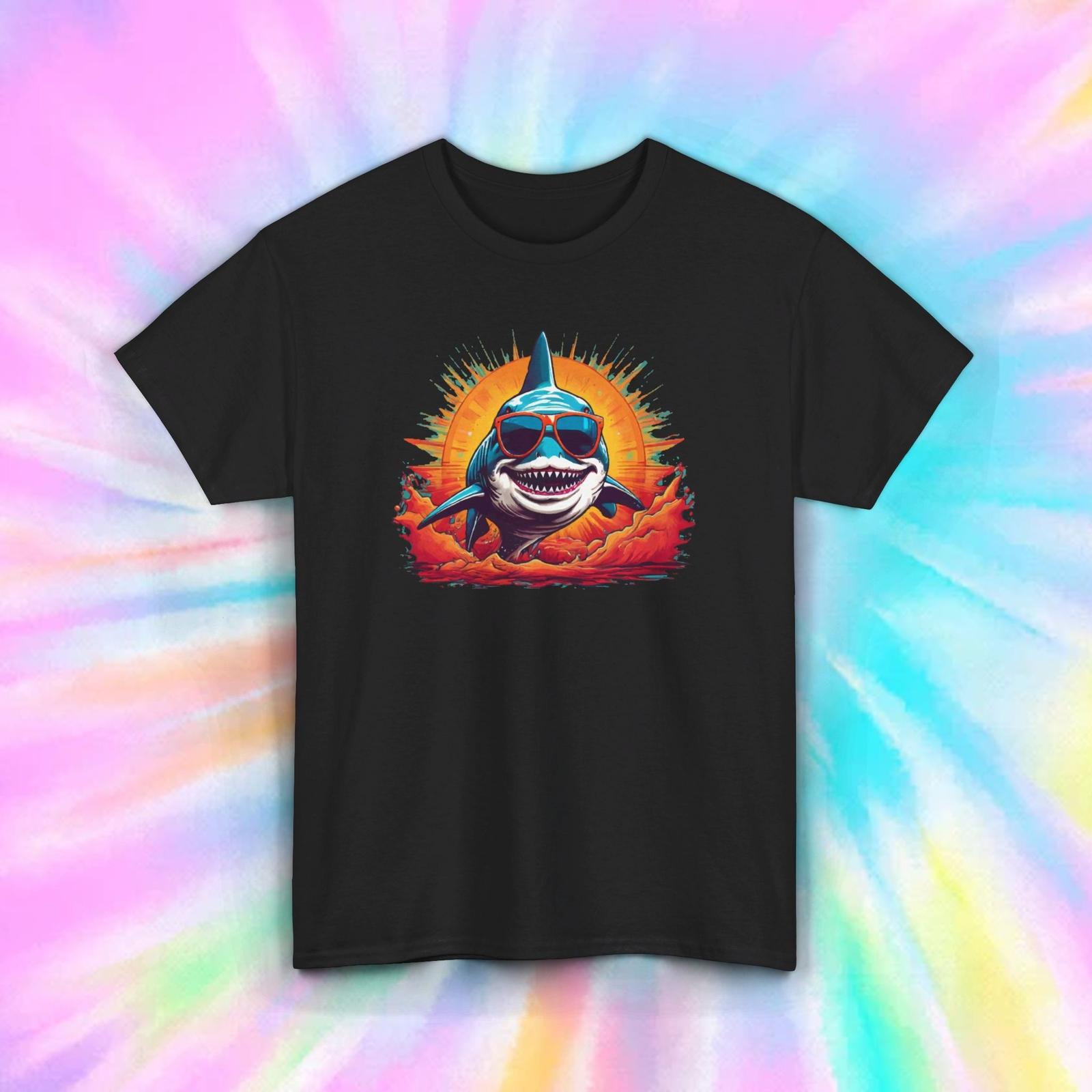 Cool Shark T-Shirt | Funny Shark Graphic Tee | Summer Beachwear Shirt M