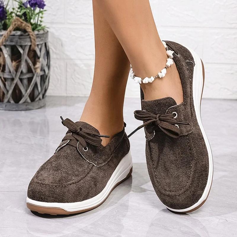 Fashion 2025 New Style Women Round Toe Flat Shoes Fashion Ladies Casual Shoes Plus Size 36-43 Female Spring Footwear  Canvas Shoe