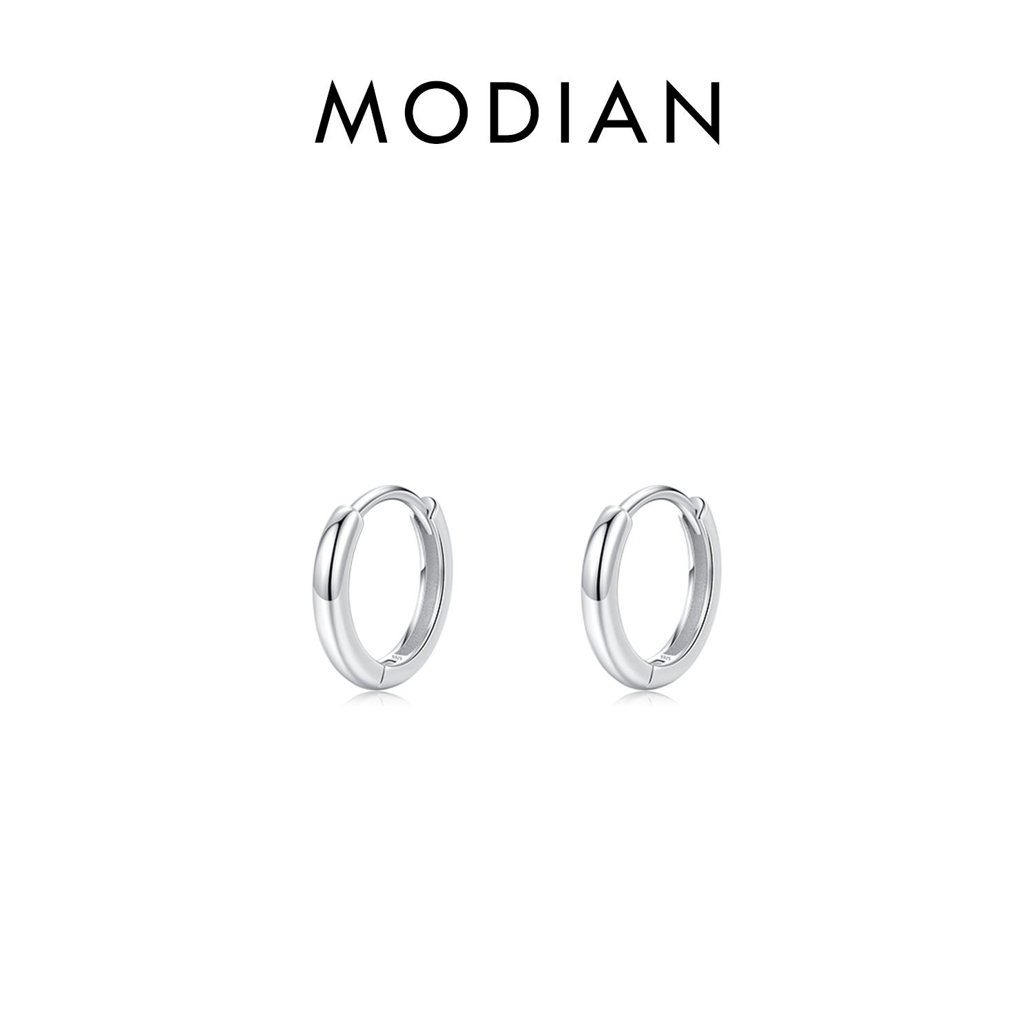 

5 Sizes 925 Sterling Silver Simple Stackable Circle Ear Buckles Classic Basic Gold Color Hoop Earrings For Women Jewelry