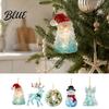 Holiday Home Decor Sea Glass Christmas Ornaments 2D Flat Acrylic Tree Santa Snowman Reindeer Angel Durable Decorations Wreath Hanging Decoration,