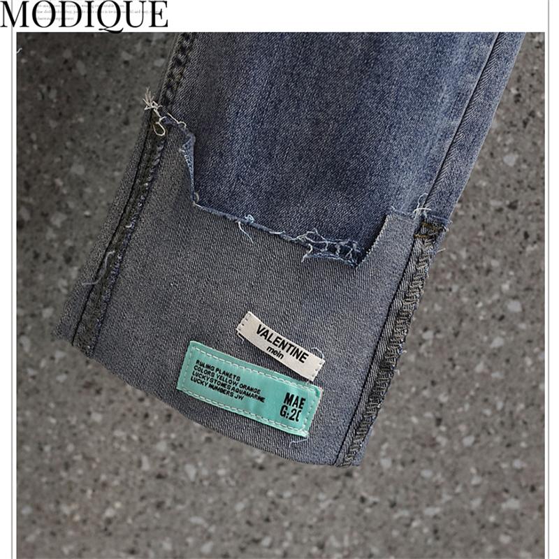 MODIQUE Toamnă Mărimi Mari Pantaloni Noi Dama Elastici Drepți Lungime Glezna Bază Dama Casual Lungime Completă Blugi Denim Femei Pantaloni Lungi din Bumbac