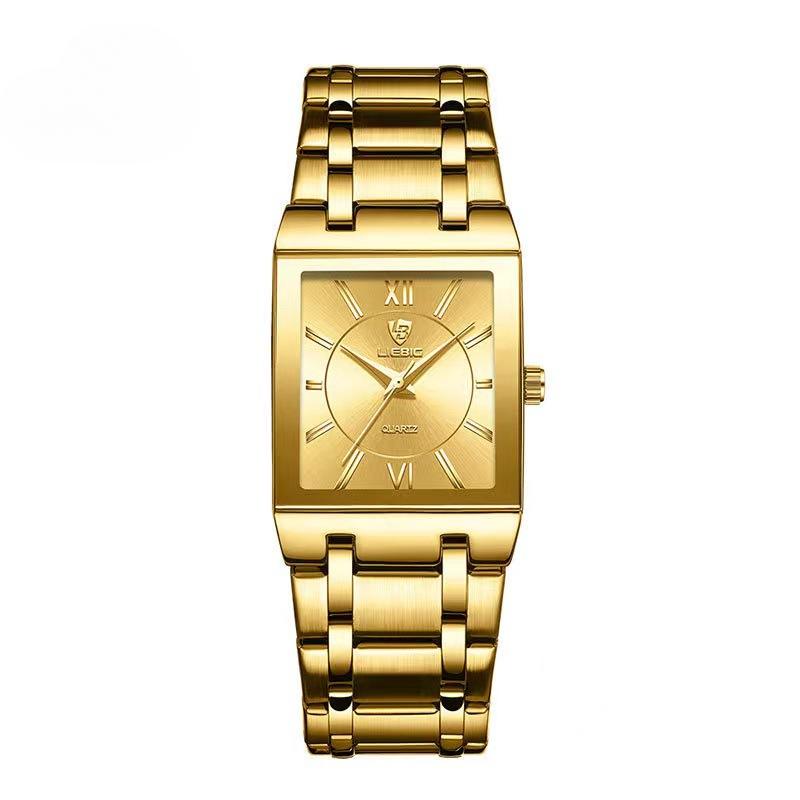 

Классические женские часы с маленьким квадратным циферблатом, легкие, роскошные, со стальным ремешком и бриллиантами, водонепроницаемые, кварцевые, мужские часы