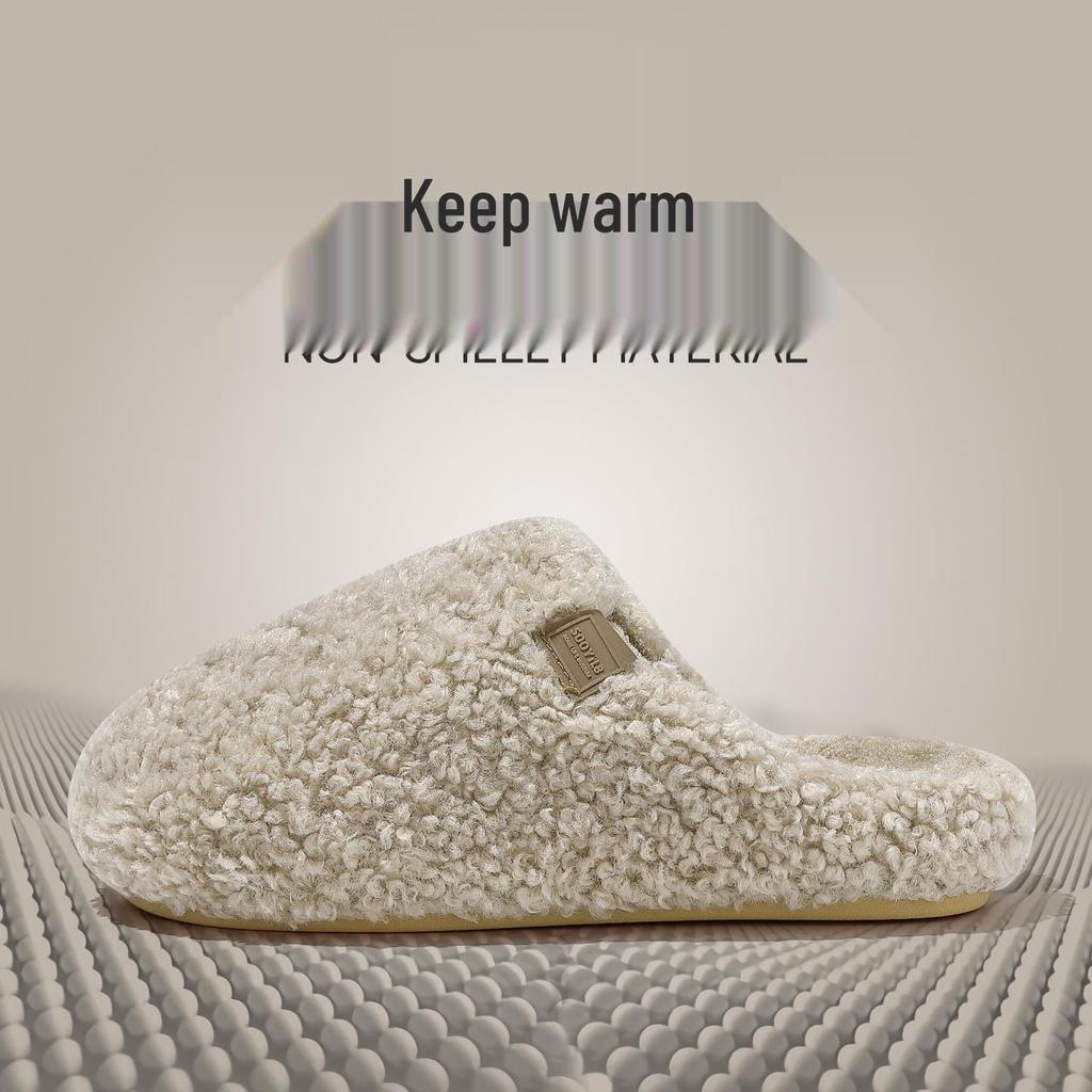 Women's & Men's Non-slip Breathable Cotton Fur Slippers for Winter & Autumn