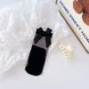Chic Streetwear Women's Harajuku Black Breathable Knot Lace Fishnet Socks.Sexy Hollow Out Mesh Nets Socks Ladies Girl's Bow Sox