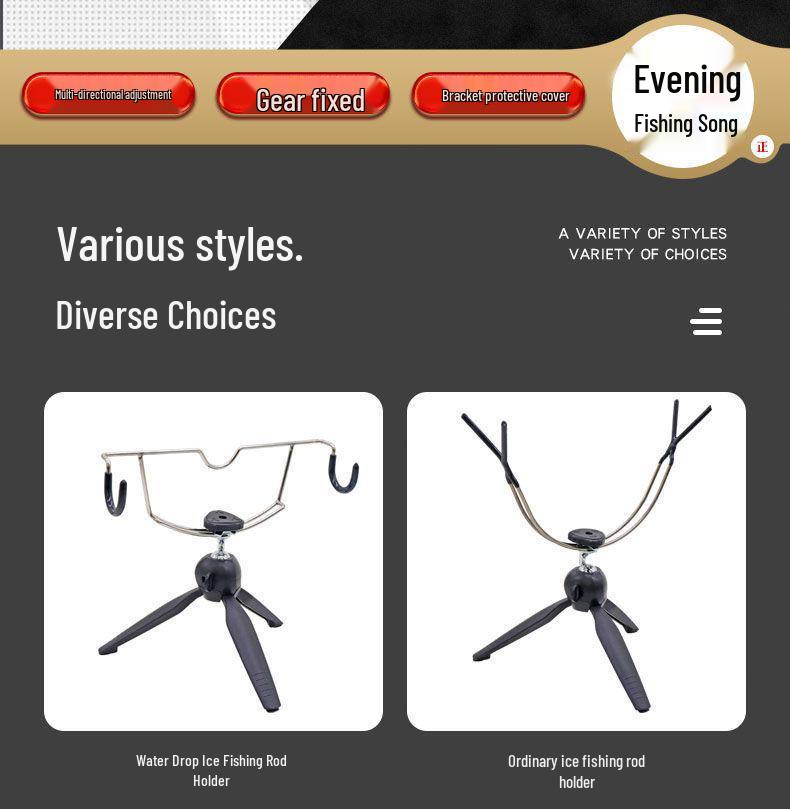 Multi-Functional Fishing Rod Holder for Ice, Boat, and Raft Fishing