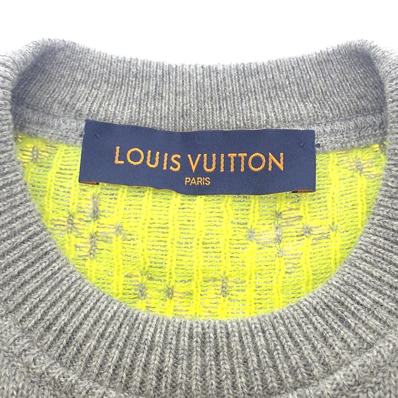 LOUIS VUITTON  XL knit gray/yellow cashmere mens