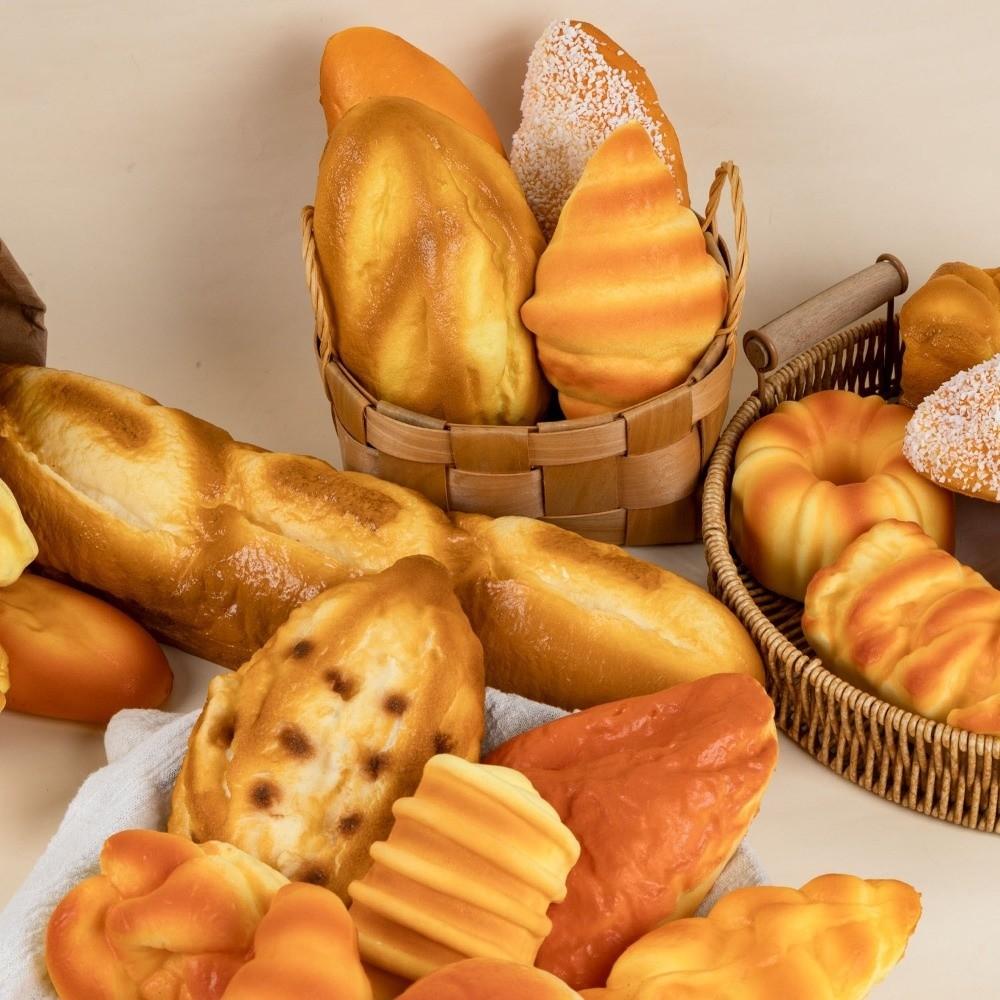 Realistic Soft Simulation Bread Stress Relief Pu Squeeze Toy Pineapple Bun Waffle Biscuit Squeeze Stress Toy Still Life