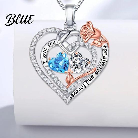 Handmade Necklace I Love You Forever Heart for Women Cubic