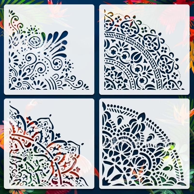 Reusable Mandala Stencil Kit - Multi-Surface Painting Template for Wall Decor Furniture Canvas Art & Craft Projects