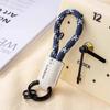 Handbag Pendant Motorcycle Car Keychain Leather Woven Rope Metal Key Fob Customizable Decorative Gift for Riders 1pc