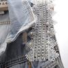 Módna riflová vesta s čipkovanými korálkami Ženy Cardigan Jarná bunda bez rukávov Móda Voľné Vintage Jeans