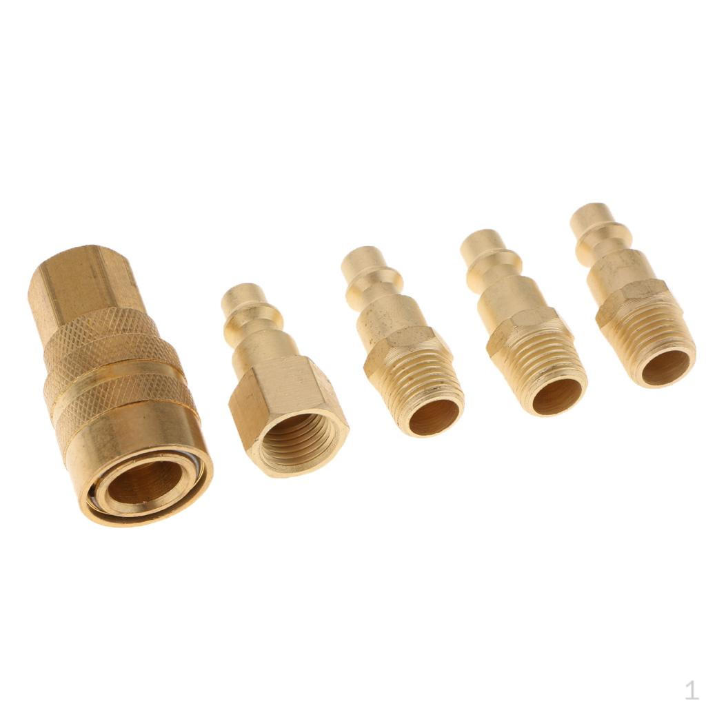 

5 Piece 1/4 NPT Pneumatic Tool Couplings with Adapter