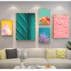 Colorful Pictures For Living Room Home Decor Tropical Plants Nordic S Palm Leaf Flower Orange Cat Wall Art Canvas Painting