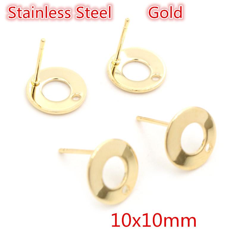 20pcs/Lot 316 Stainless Steel Geometric Star Moon Earring Stud Earring Posts Connector For DIY Earring Jewelry Making Supplies