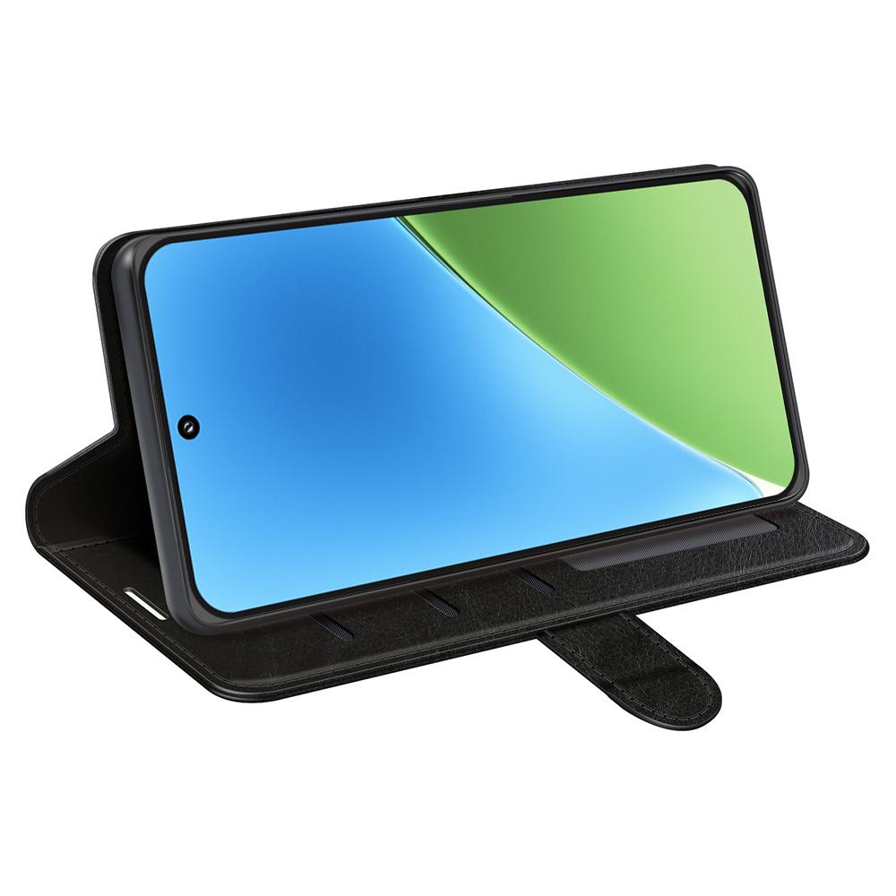 Etui Portfelowe do Xiaomi 15 Tekstura Crazy Horse Podstawka Skórzane Pokrowiec na Telefon