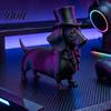 Gentleman Style Ornament 3D Printed Dachshund Statue with Top Hat, Vintage Dog Calm Home Accent Piece Figurine, Cute Desk Decor for Office,