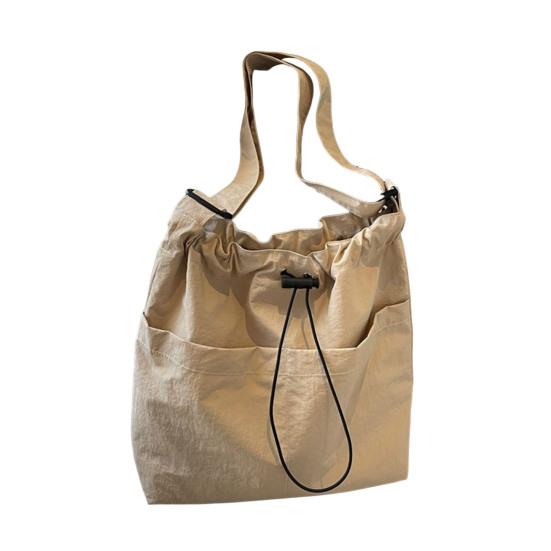 Drawstring Crossbody Bag Casual Shoulder Bag with Adjustable Strap Women Lightweight Tote for Daily Commuting Street