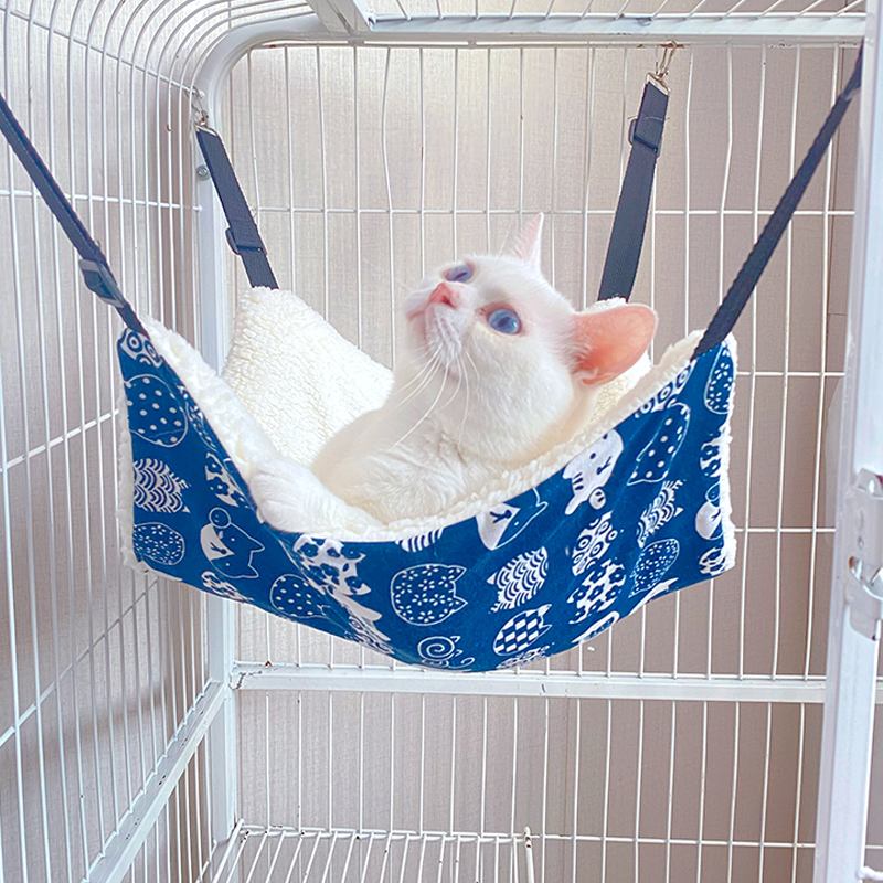 Picture of Cat Canvas Hammock Bed Pet Cats Dogs Beds Double-Sided Hanging Bed Pet ...