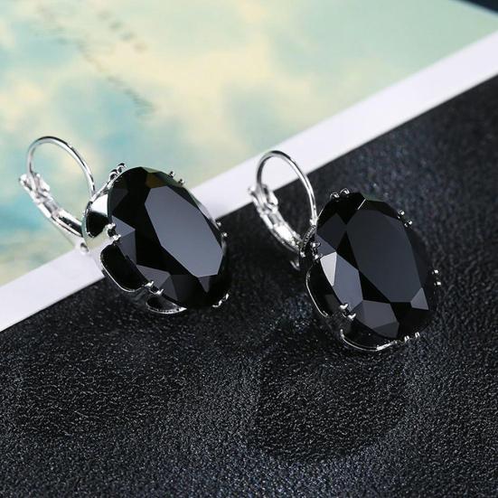 Women Fashion Cubic Zirconia Dangle Huggie Earrings Piercing Party Jewelry Gift