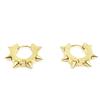 1 Pair Stainless Steel Hoop Spike Circle Huggie Studs Punk Cool  Earrings