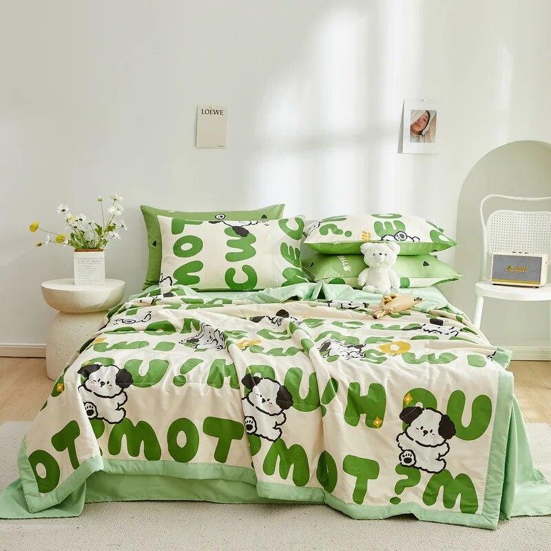 Summer Thin Cool Quilt Bedding Home Textiles Children Student Dormitory Cartoon Soft Comfortable Blanket Air-conditioning Quilt