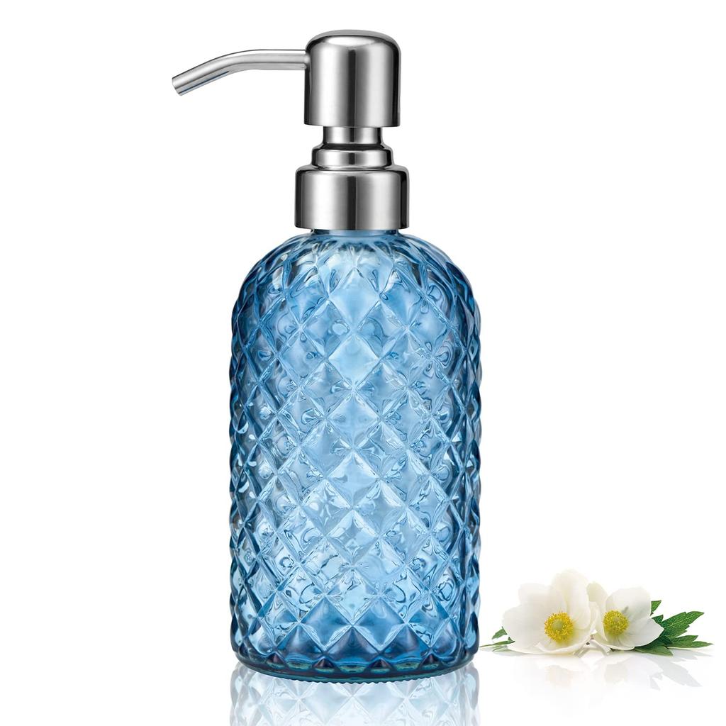 450ml Stainless Steel Glass Soap Bottle Bathroom Soap Dispenser Refillable Liquid Glass Shower Gel Bottle Liquid Soap Dispenser
