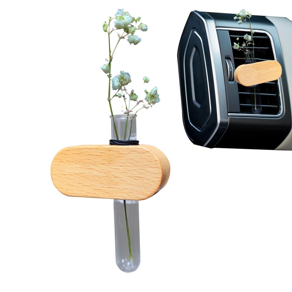 Auto Vermehrungsvase Auto Pflanzenhalter Holz Hydroponisch Aromatherapie Parfüm Dekor Für Männer Frauen Auto Van Wohnmobil Zuhause Automobil