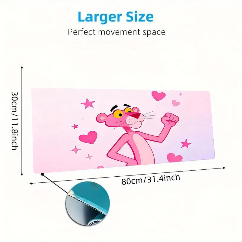 Pembe Panter Baskılı Yastık Kaymaz Dizüstü Tablet Büyük Mouse Pad XXL Mat Mini PC Oyun Matı Kilitli Kenarlı
