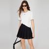 ELLE Solid Color High Waist Pleated Casual Skirt Women skirts Black ER47913