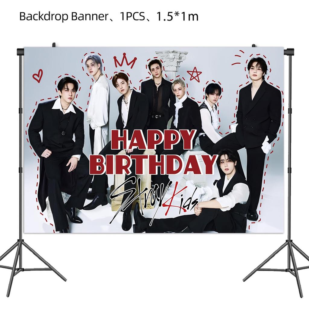 Baner Urodzinowy i Zestaw Stołowy K-pop Stray Kids