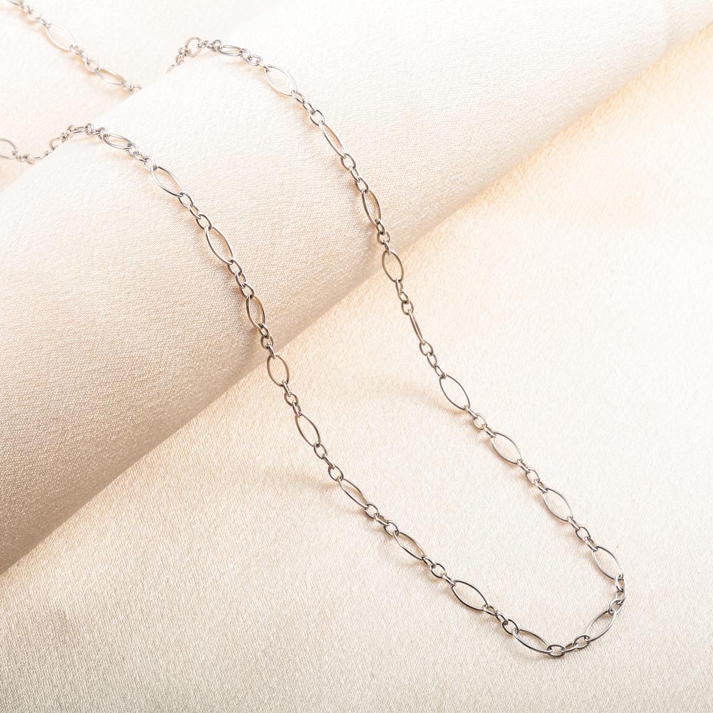 3.5mm Wide 316L Stainless Steel Necklace for Women Men Oval O Figaro Chain On Neck Jewelry Accessories Ladies Choker DIY Gift