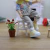 1 Piece Plastic Kitten Footstool Double-Layer Sit Chair Holding Stool 1/12 Dollhouse Miniature Cat Step Stool