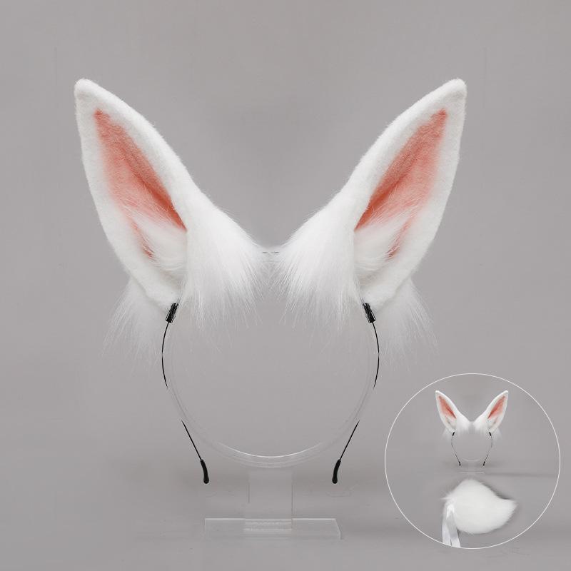Two-dimensional rabbit ears, animal ears, headbands, comics props, Japanese plush rabbit ears, rabbit tail set