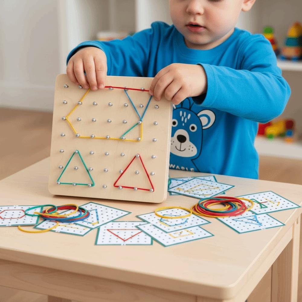 Wooden Math Montessori Toy Graphics Shape Geometry Educational Toy  Teaching Tool