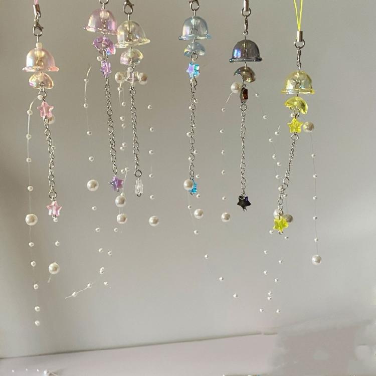 Sweet Jellyfish Star Pendant Phone Chain Keychain Y2k Phone Lanyard Backpack